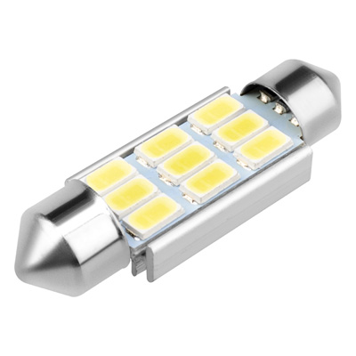 Лампа светодиод 24V 5W 39мм белая 6 диод Skyway салонный