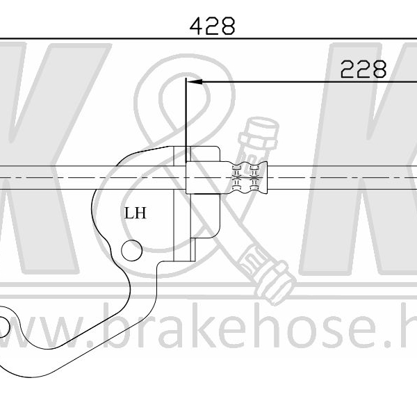 Шланг тормозной передний K&K FT6228