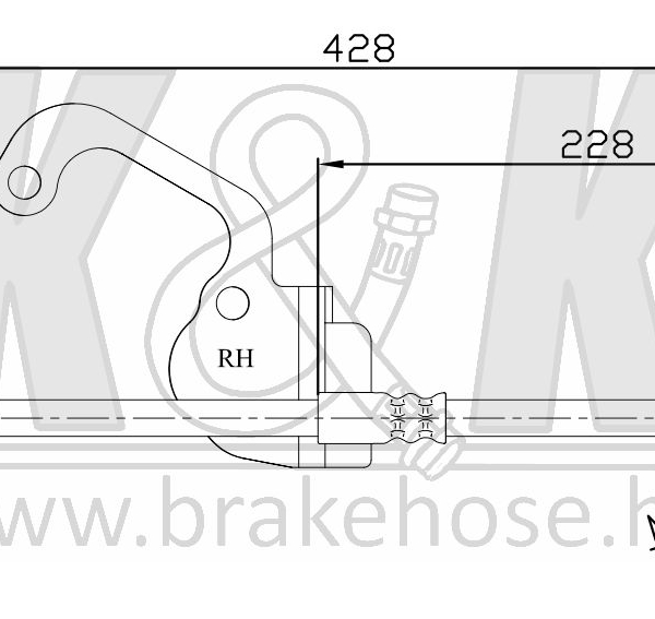 Шланг тормозной передний K&K FT6229