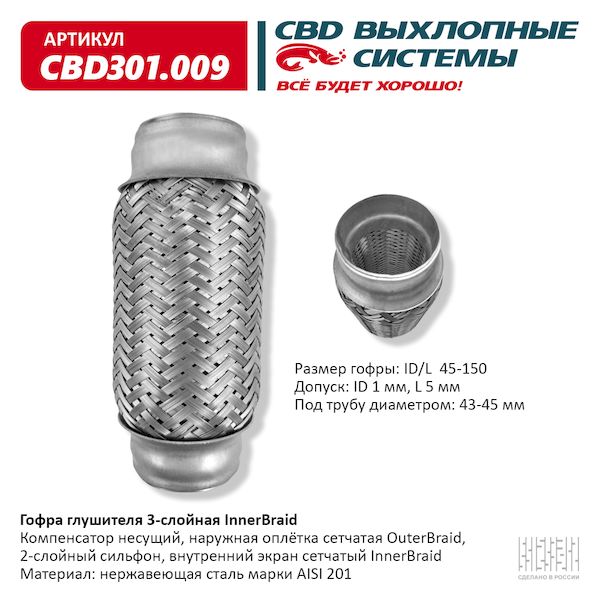 Гофра 45х150мм Innerbraid CBD CBD301009