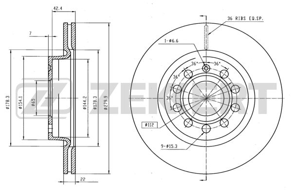Диск тормозной Zekkert BS5041
