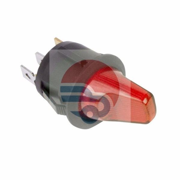 Выключатель клавишный круглый 12V 16A красный с подсветкой Rexant