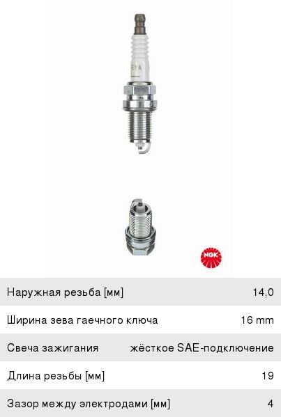 Свеча зажигания NGK № 39 5776 к-т