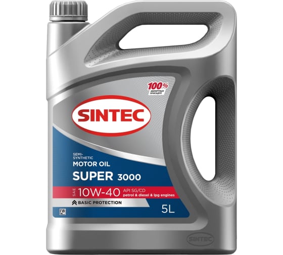 Масло Sintec Супер 3000 10W40 5л SG/CD п/синт