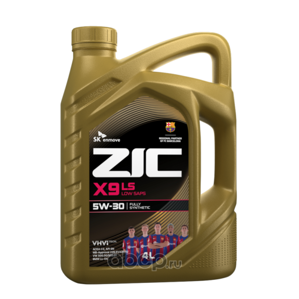 Масло ZIC X9 5W30 LS SN/CF C3 синтет 4л dexos2