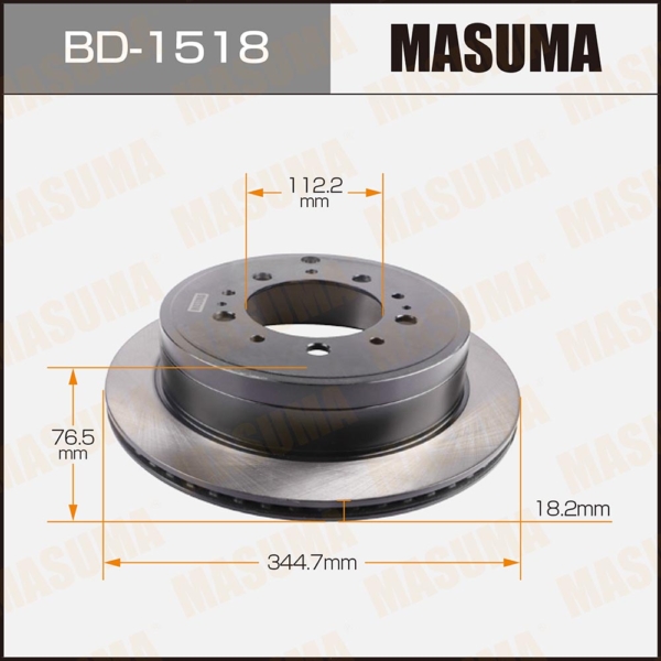 Диск тормозной LC (J200) задний 345×18 MASUMA BD1518