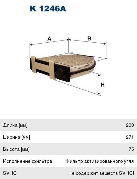 Фильтр салона Filtron K1246A