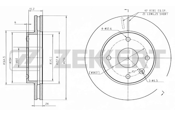 Диск тормозной Zekkert BS5399