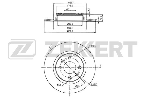 Диск тормозной Zekkert BS5179