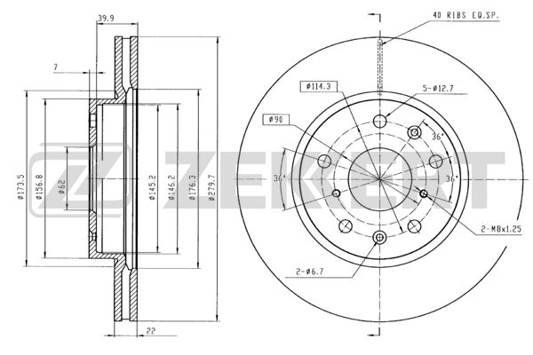 Диск тормозной Zekkert BS5045
