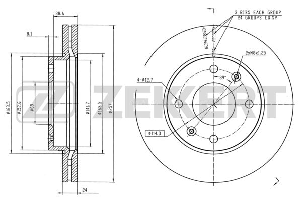 Диск тормозной Zekkert BS5223