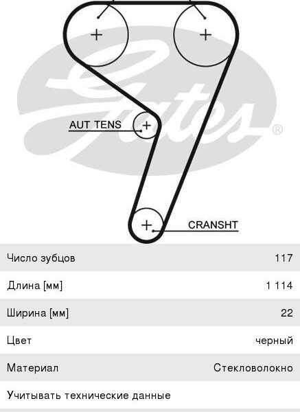 Ремень ГРМ Gates 5433XS