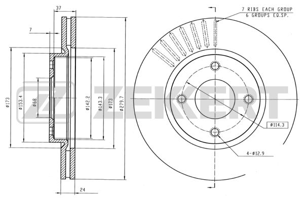 Диск тормозной Zekkert BS5259