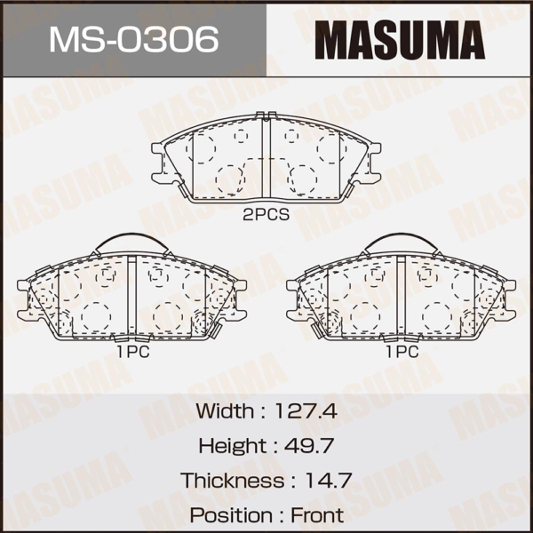 Колодки тормозные Masuma MS0306