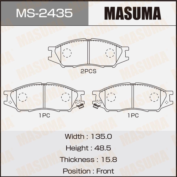 Колодки тормозные MASUMA MS2435