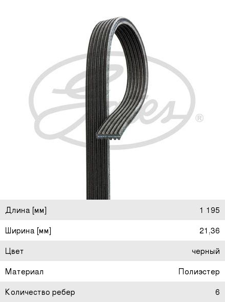 Ремень 6PK1195 Gates