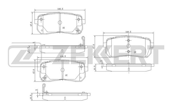 Колодки тормозные Zekkert BS1811