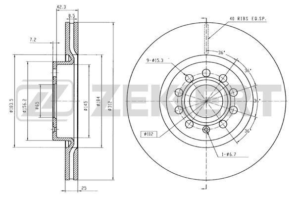 Диск тормозной Zekkert BS5016