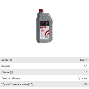 Жидкость ториозная DOT 4 1л Brembo L04010