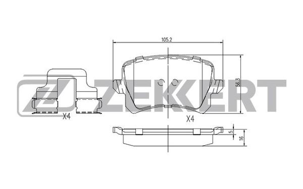 Колодки тормозные Zekkert BS1168