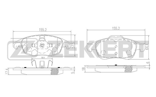 Колодки тормозные Zekkert BS1254