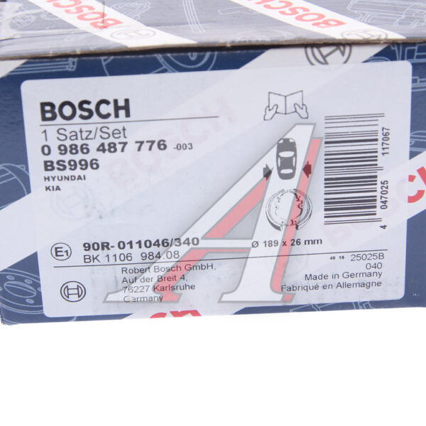 Колодки тормозные Bosch 0986487776