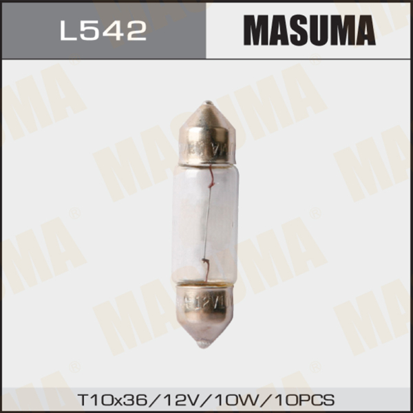 Лампа 12V C10W 37мм Masuma L542