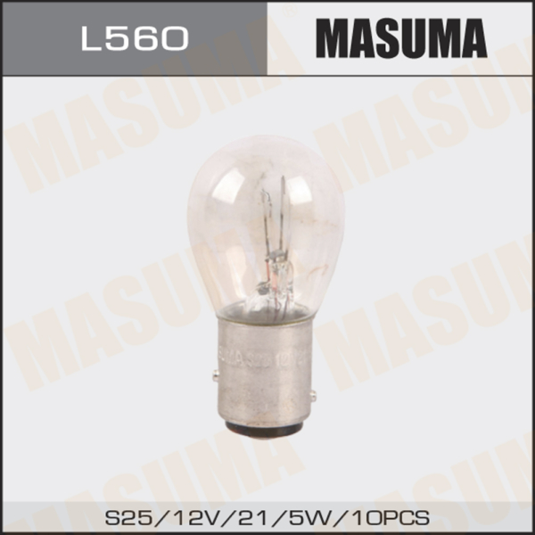 Лампа 12V 21/5W 2-конт.Masuma L560
