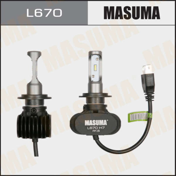 Лампа светодиодная H7 12-24V 55Вт 2шт Masuma L670