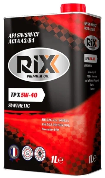 Масло RIXX TP X 5W40 SN/CF 1 л синт.