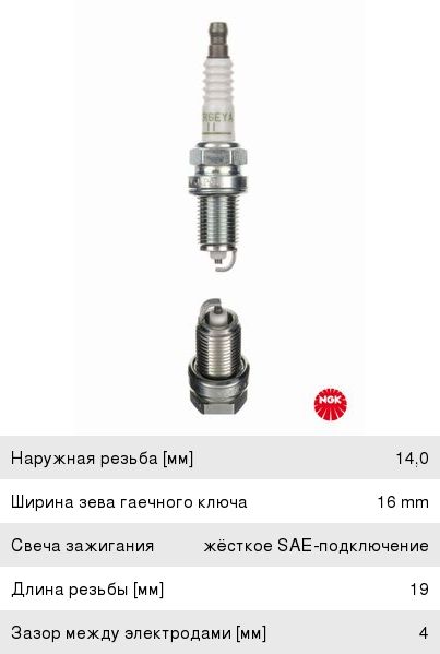 Свечи зажигания NGK BKR6EYA-11