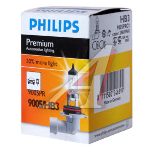 Лампа HB3 12V 65W «Philips» (+30% света) 9005PRC1