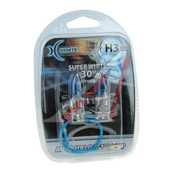 Лампа H3 12V 55W Xenite 2шт. (Suoer White +30%) 1007044