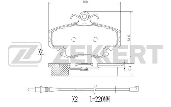 Колодки тормозные Zekkert BS1482 (BP43002)