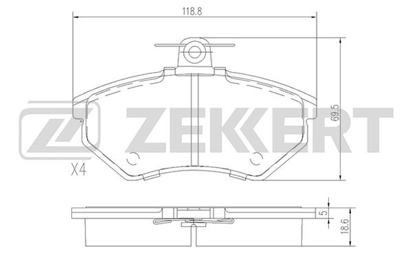 Колодки тормозные Zekkert BS1098