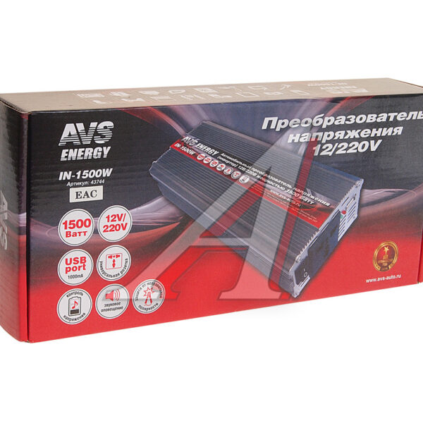 Преобразователь 12/220V 1500W AVS 43744