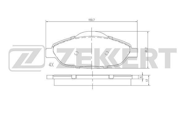 Колодки тормозные Zekkert BS2825