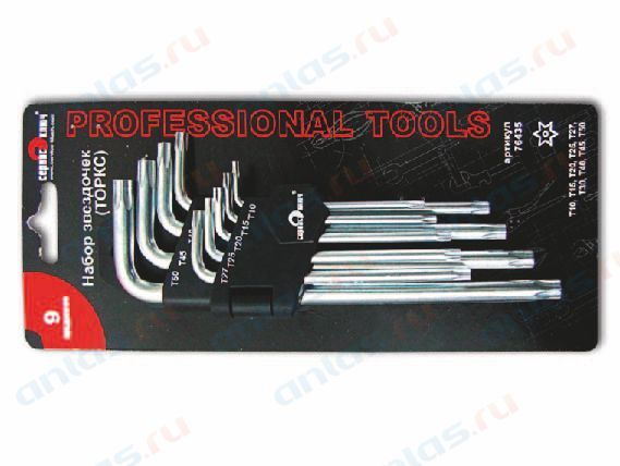 Набор ключей Torx с отверстием г-образных 9 пр. Сервис Ключ 76435