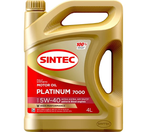 Масло Sintec Платинум 7000 5W30 4л GF-5 синт