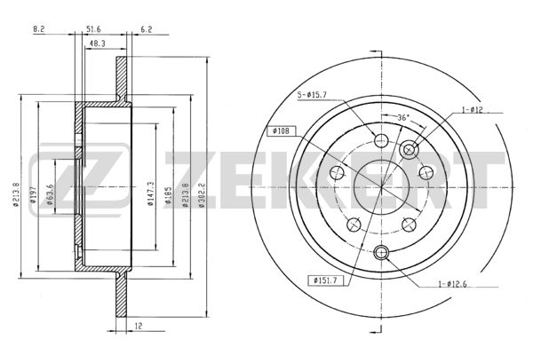Диск тормозной Zekkert BS5126