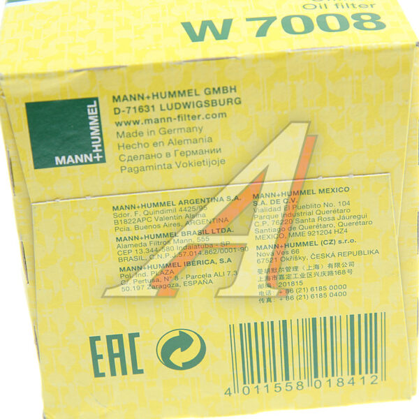 Фильтр масляный MANN FILTER W7008