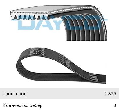 Ремень 8PK1375 Dayco 8PK1375HD
