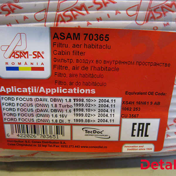 Фильтр салона Asam 70365