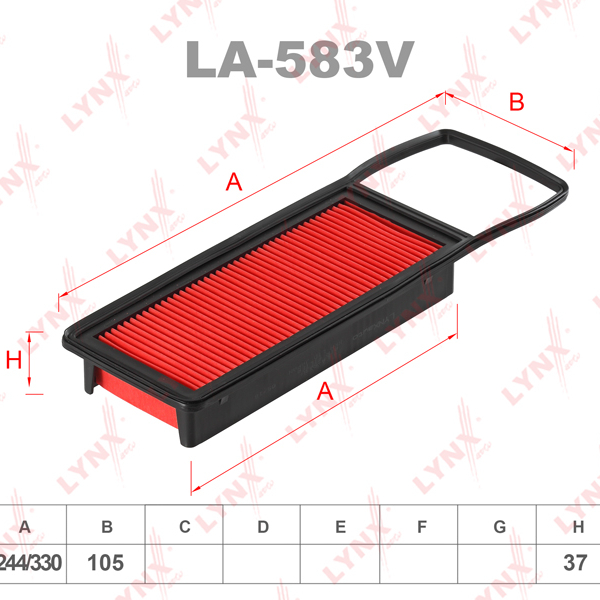 Фильтр воздушный LYNX LA583V (ag690)
