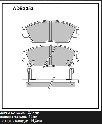 Колодки тормозные Allied Nippon ADB3253