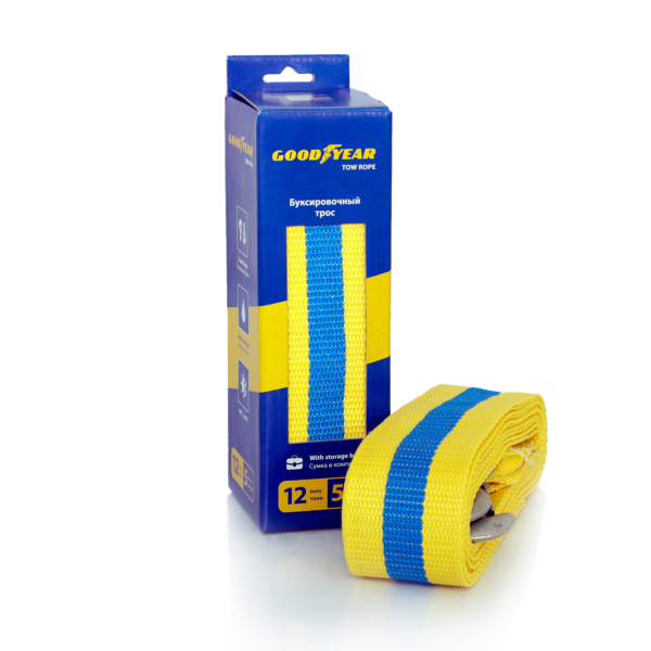 Трос буксировочный 12т 5м 2крюка GoodYear GY004004