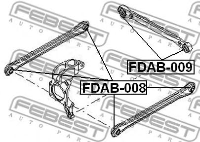 Сайлентблок рычага подвески Febest FDAB008