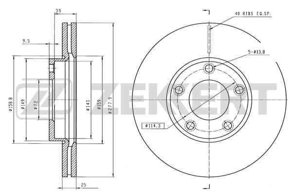 Диск тормозной Zekkert BS5252