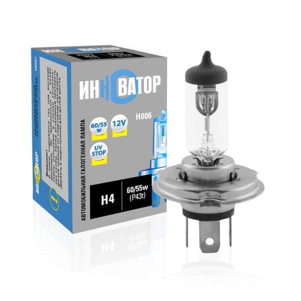 Лампа H4 12v 60/55w (P43t) ИHHОВАТОР Kraft H006