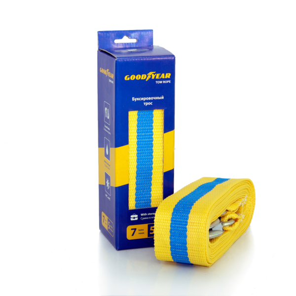 Трос буксировочный 7т 5м 2крюка GoodYear GY004002